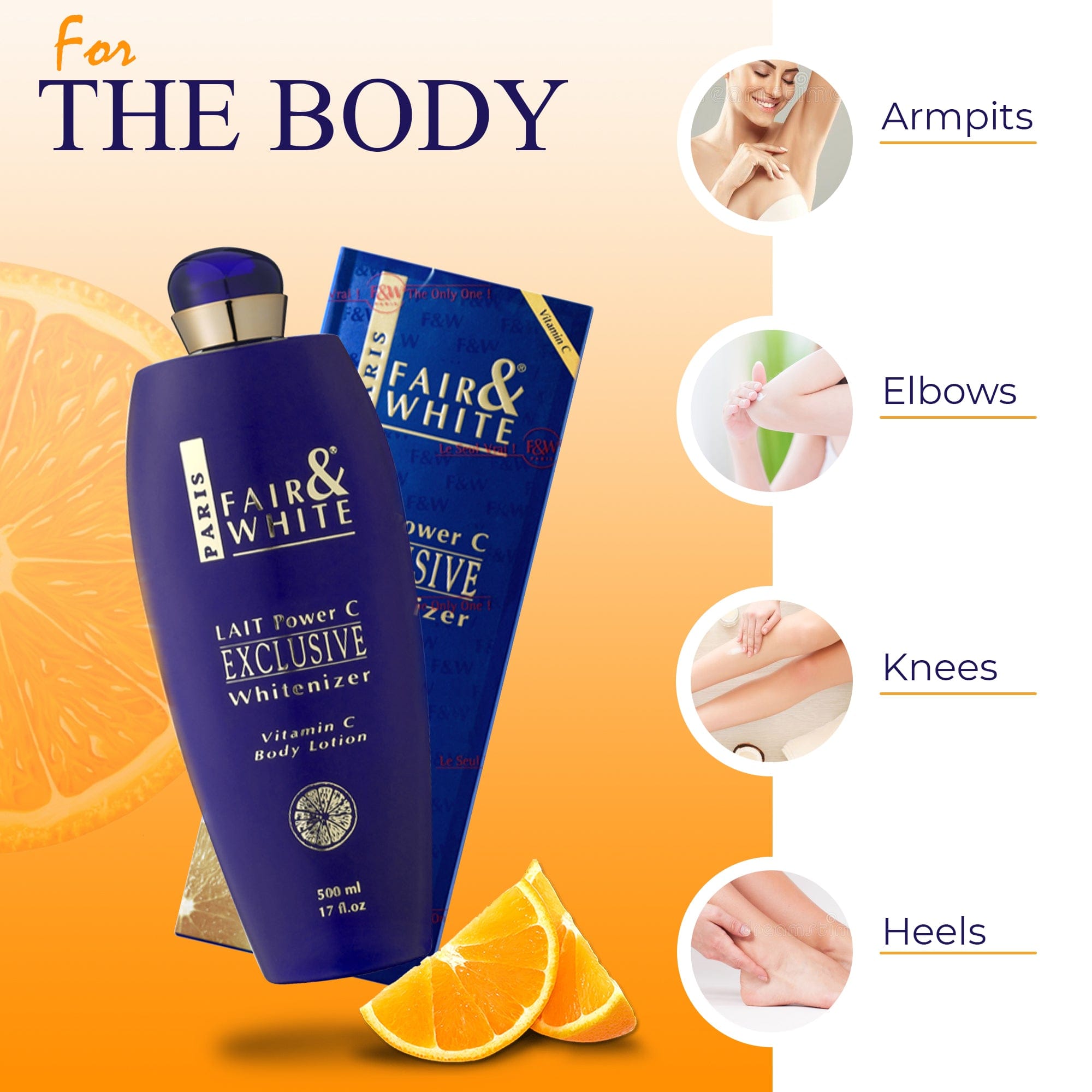 Fair & White Exclusive Body Lotion with Pure Vitamin "C" - Radiant Skin - 500ml / 17 fl oz