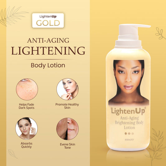 Omic LightenUp Anti-Aging Lightening Body Lotion - 400ml LightenUp - Mitchell Brands - Hautaufhellung, Hautaufhellung, Verblassen dunkler Flecken, Shea Butter, Haarwuchsmittel