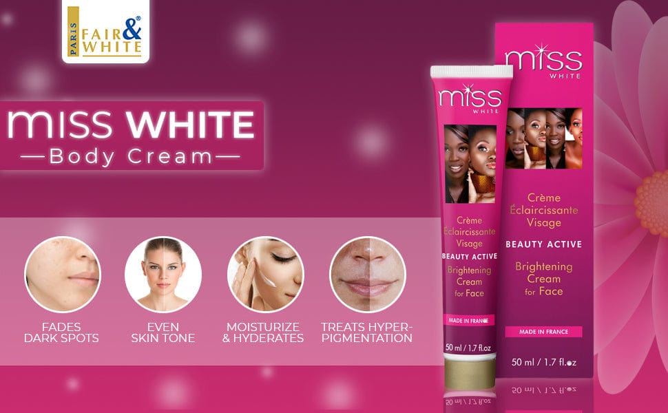 F&W Miss White Beauty Brightening Cream 50ml NHQ Mitchell Brands - Mitchell Brands - Skin Lightening, Skin Brightening, Fade Dark Spots, Shea Butter, Hair Growth Products