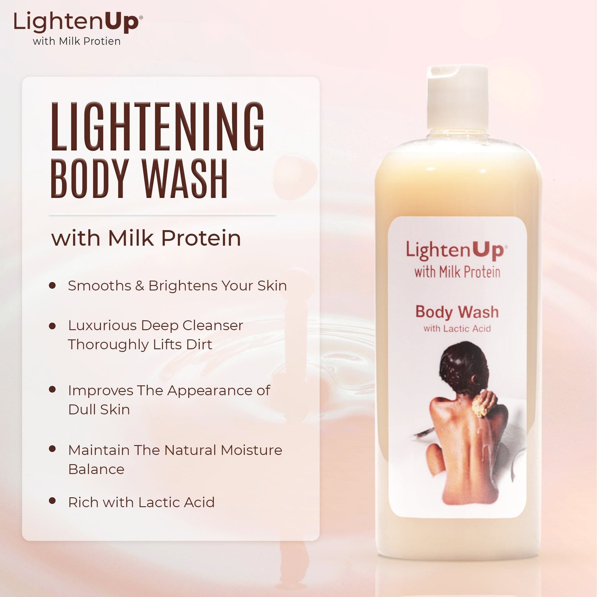 Omic Lightenup Lactic Acid Shea Butter Shower Gel - 1000ml Mitchell Brands - Mitchell Brands - Skin Lightening, Skin Brightening, Fade Dark Spots, Shea Butter, Hair Growth Products