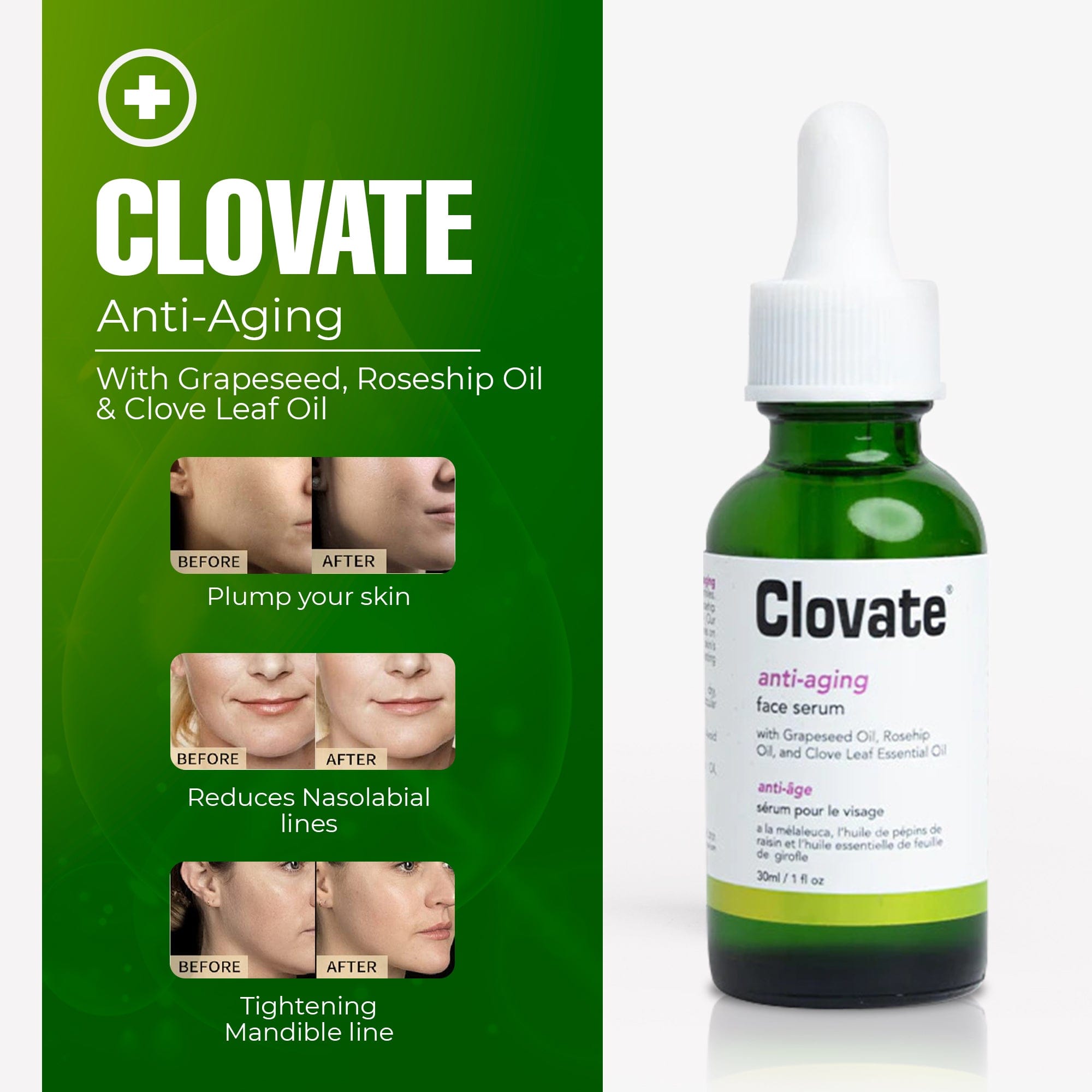 Clovate Anti-aging Serum - 30ml / 1 fl oz Mitchell Group USA, LLC - Mitchell Brands - Skin Lightening, Skin Brightening, Fade Dark Spots, Shea Butter, Hair Growth Products