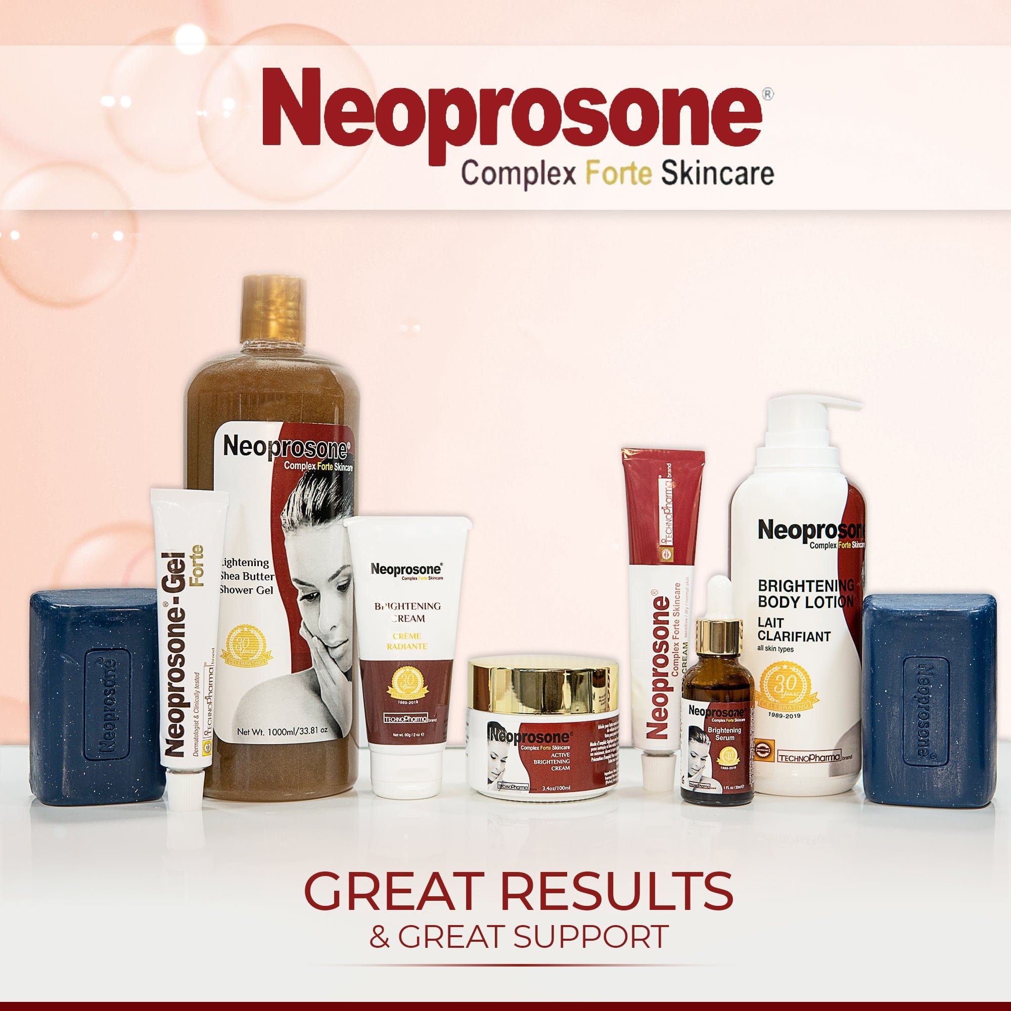 Neoprosone Technopharma Anti-Bacterial Soap 80gr Neoprosone Technopharma - Mitchell Brands - Skin Lightening, Skin Brightening, Fade Dark Spots, Shea Butter, Hair Growth Products