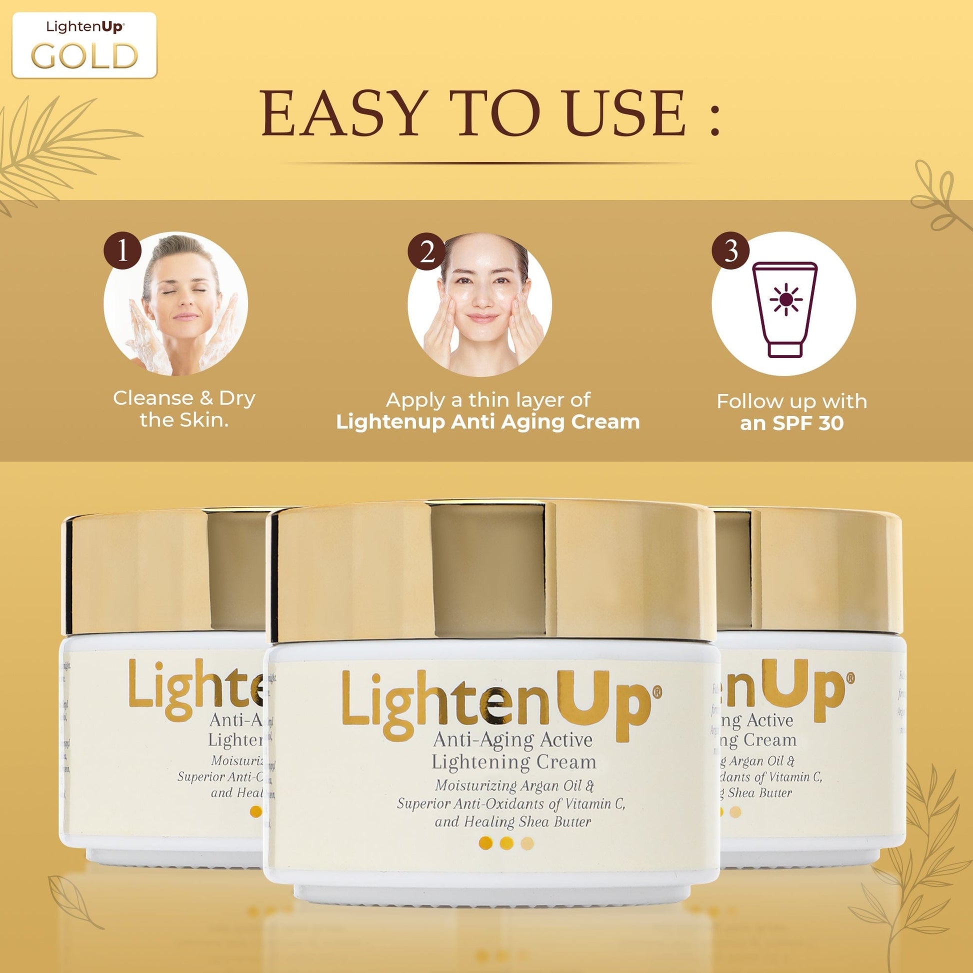 Omic LightenUp Crema Aclarante Antiedad - 100ml LightenUp - Mitchell Brands - Aclarar la piel, aclarar la piel, desvanecer manchas oscuras, manteca de karité, productos para el crecimiento del cabello