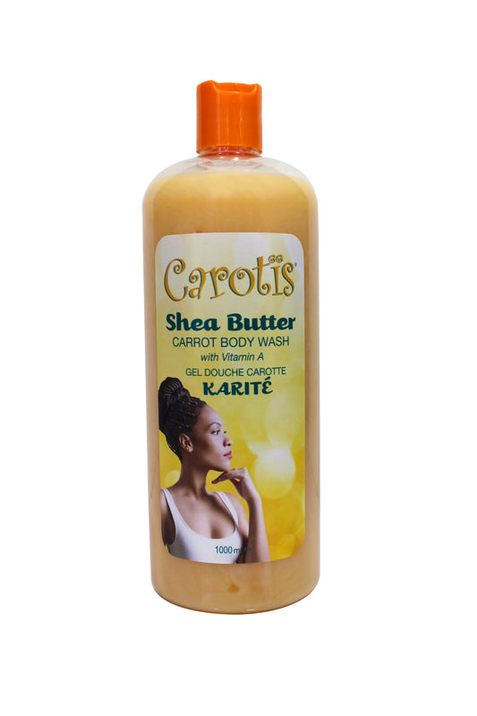 Carotis Shea Butter Carrot Body Wash mit Vitamin A (NEW) - 1000ml / 33.8 oz Carotis - Mitchell Brands - Hautaufhellung, Hautaufhellung, Verblassen dunkler Flecken, Shea Butter, Haarwuchsmittel