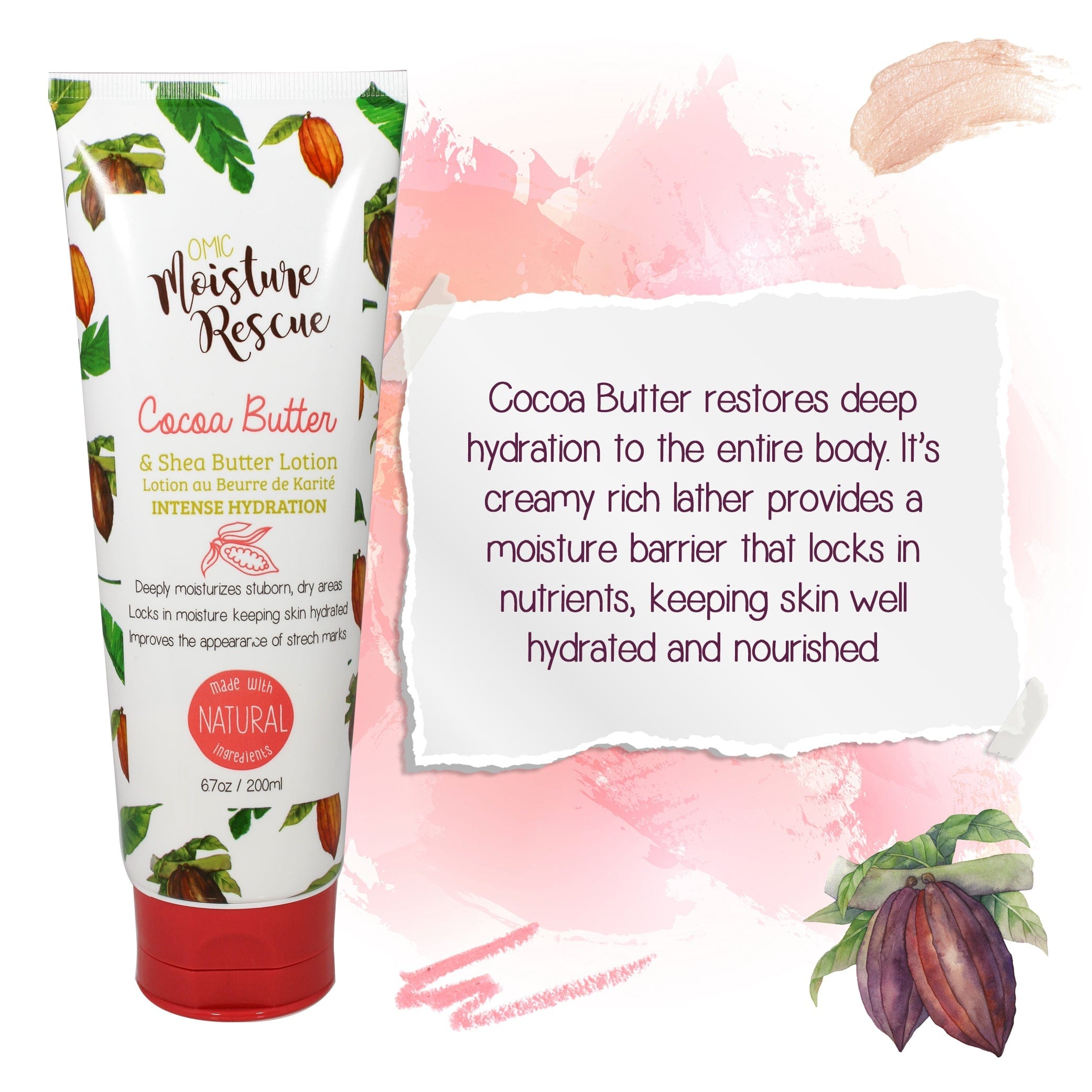 Moisture Rescue Shea Butter Lotion Tube with Cocoa Butter Mitchell Brands - Mitchell Brands - Schiaritura della pelle, schiaritura della pelle, attenuazione delle macchie scure, burro di karité, prodotti per la crescita dei capelli