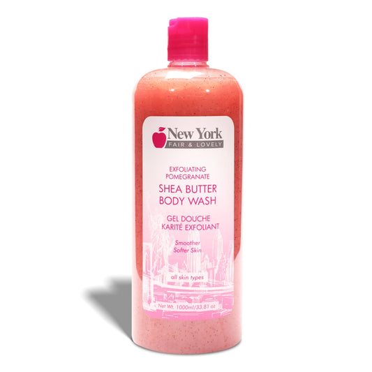 New York Fair & Lovely Exf. Pomegranate Shea Butter Body Wash - 1000ml / 33.81 Oz New York Fair & Lovely - Mitchell Brands - Aclarar la piel, aclarar la piel, desvanecer manchas oscuras, manteca de karité, productos para el crecimiento del cabello