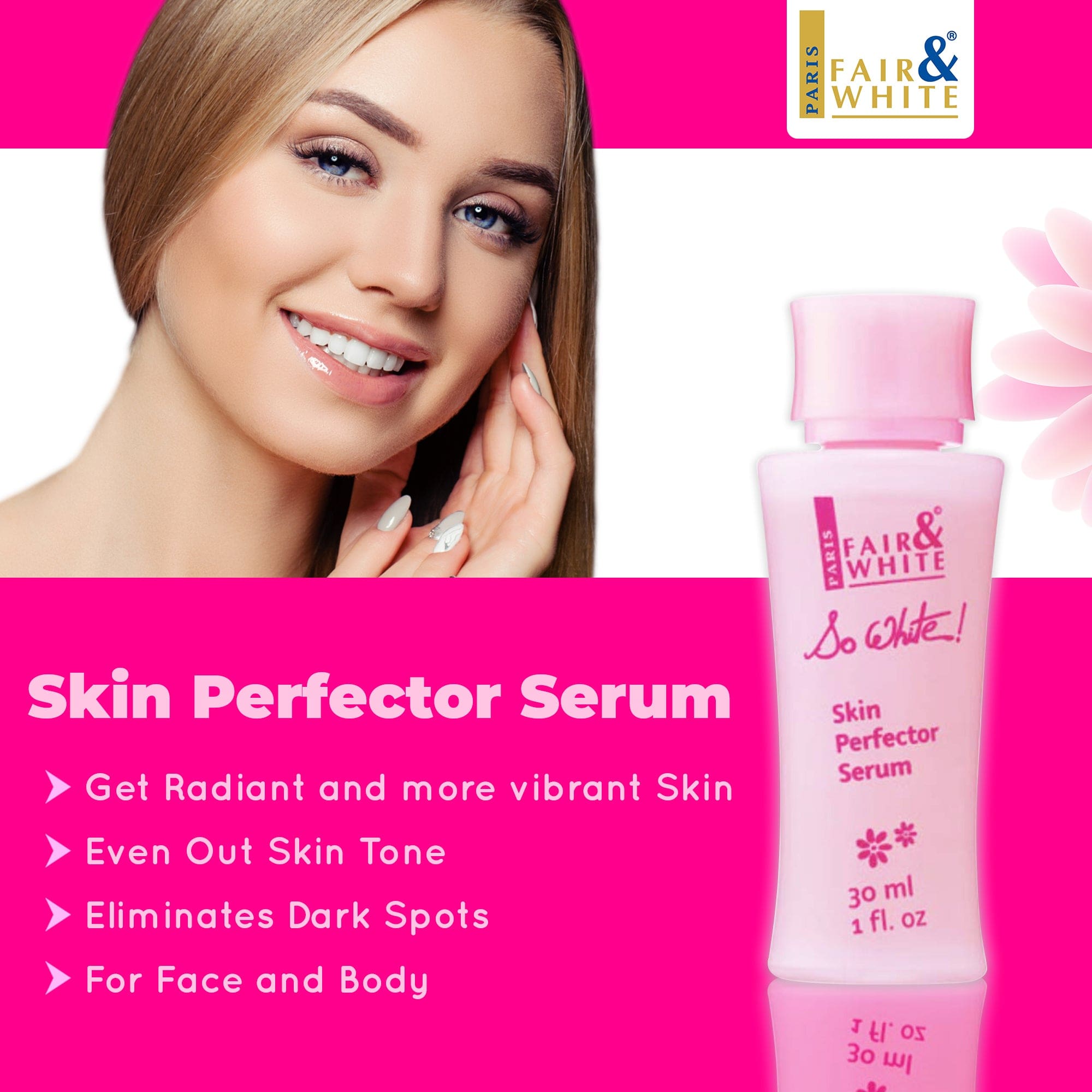 ¡F&W So White! Skin Perfector Serum 30ml NHQ Mitchell Brands - Mitchell Brands - Aclarar la piel, aclarar la piel, desvanecer manchas oscuras, manteca de karité, productos para el crecimiento del cabello
