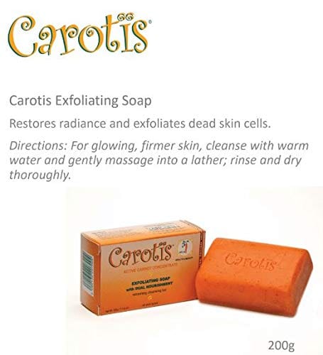 Carotis Jabón de Belleza 200g Carotis - Mitchell Brands - Aclarar la piel, aclarar la piel, desvanecer manchas oscuras, manteca de karité, productos para el crecimiento del cabello