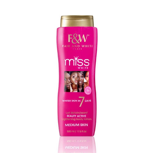 F&W Miss Brightening Lotion 500ml (UK) Mitchell Brands - Mitchell Brands - Schiarimento della pelle, schiarimento della pelle, attenuazione delle macchie scure, burro di karité, prodotti per la crescita dei capelli
