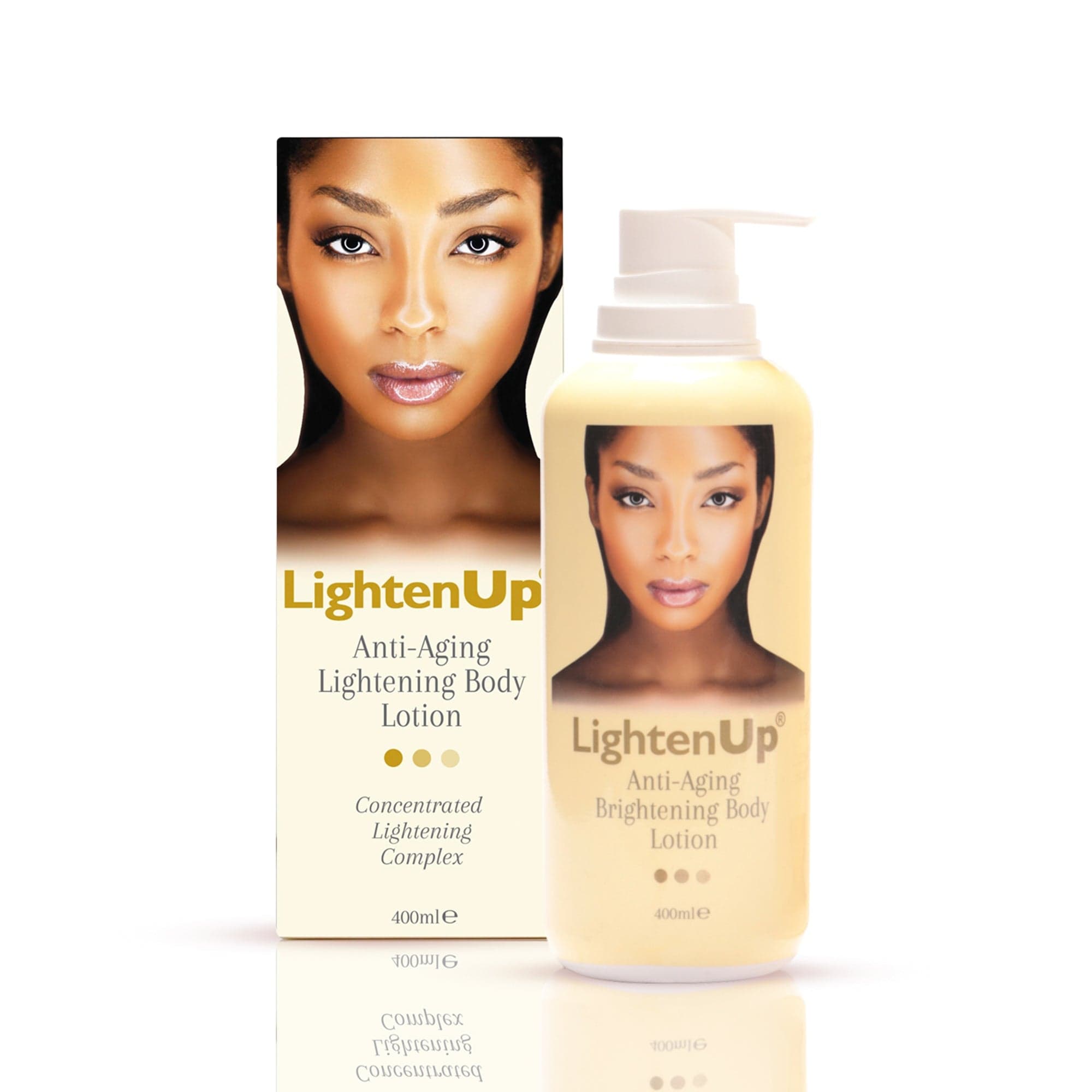 Omic LightenUp Anti-Aging Lightening Body Lotion - 400ml LightenUp - Mitchell Brands - Schiaritura della pelle, schiaritura della pelle, attenuazione delle macchie scure, burro di karité, prodotti per la crescita dei capelli